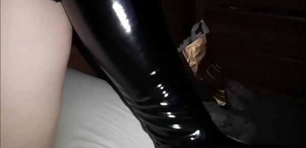  LatexPVCLeather Outfits - Big Ass MILF Has Her Bubble Butt Oiled, Tight Pussy Fingered Hard, Thick Ass Plugged And Thumbed And Cums Until She Can Take No More. Real Homemade Amateur Porn Pov Hardcore Couple